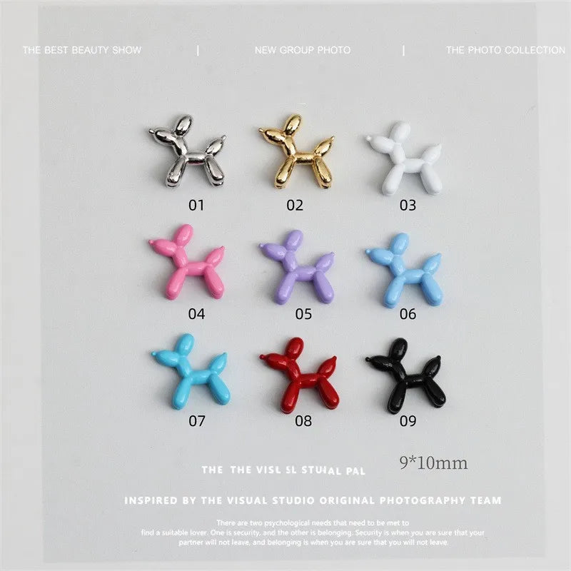 5-Pack Kawaii Balloon Dog Alloy Nail Charms | DIY Nail Art Nail Art Charms QXL