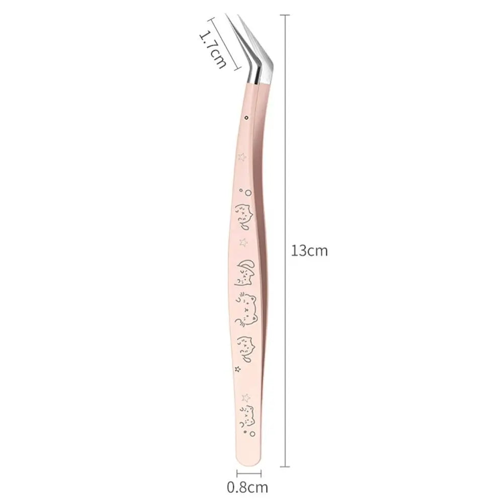 Stainless Steel Lash Tweezers Anti-Static + Leather Case Lash Extension Tweezers QXL