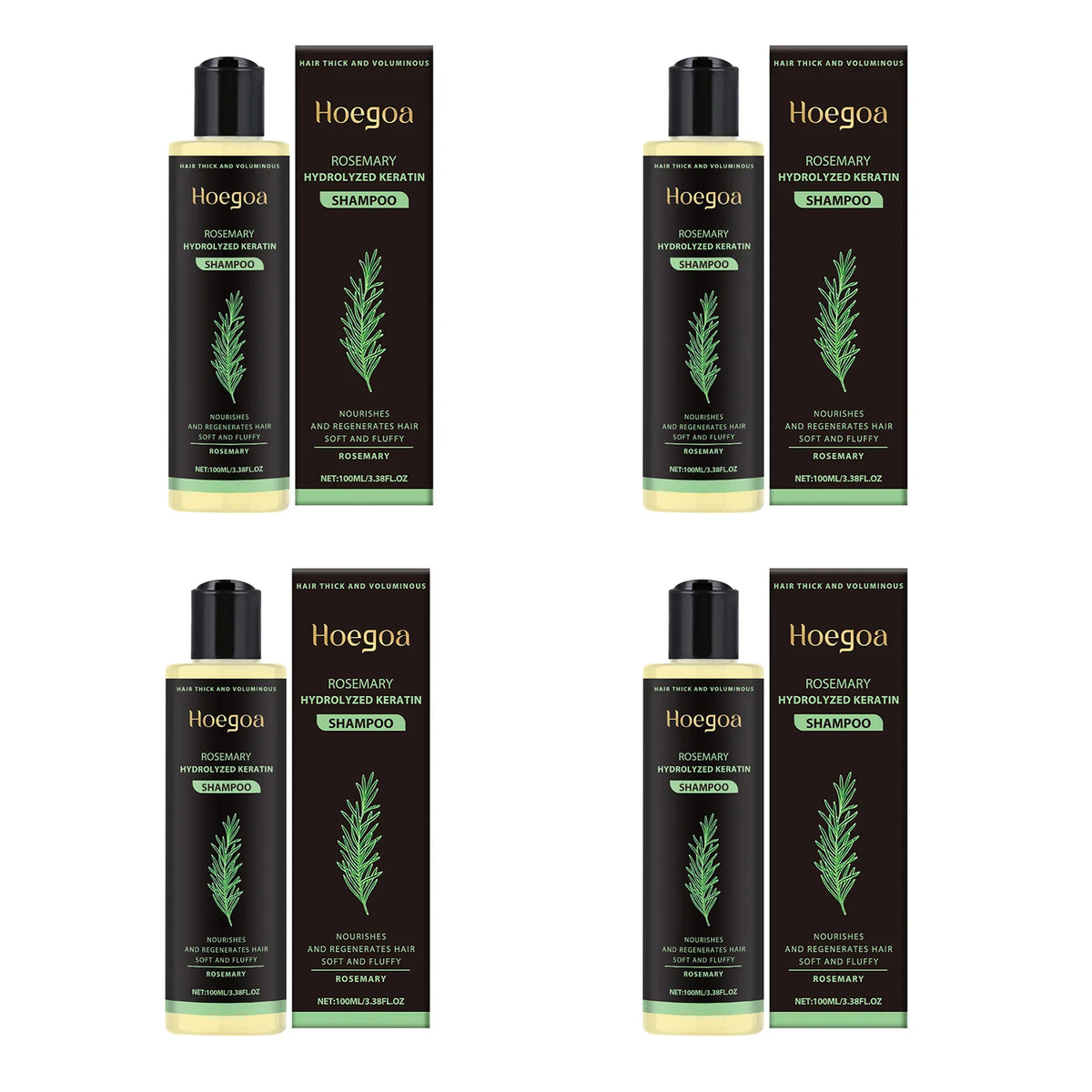 HOEGOA Rosemary Mint Shampoo – Volumizing & Thickening Volumizing Shampoo QXL 4pcs