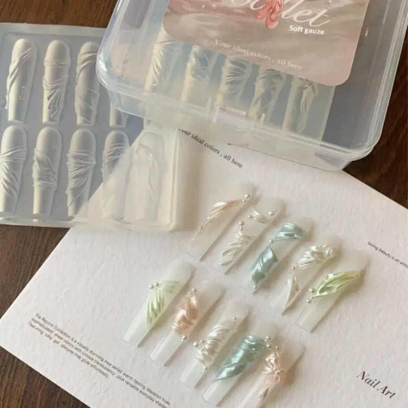 3D Silicone Nail Art Mold | Ribbon & Carving Templates Nail Art Mold QXL