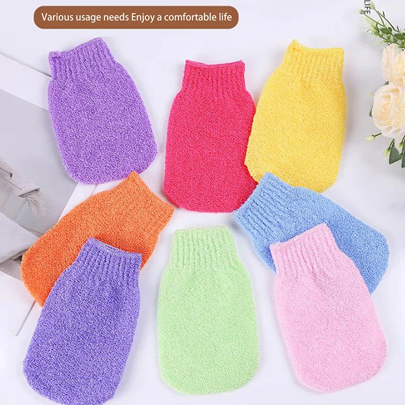 Exfoliating Bath Gloves | Nylon Shower Scrubber & Massager Exfoliating Bath Gloves QXL