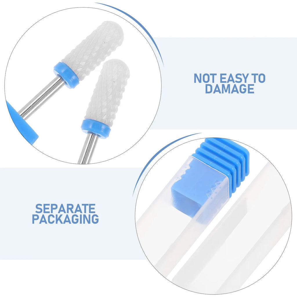 10-Pack Ceramic Nail Drill Bits | Round Head Sanding Buffer Ceramic Nail Drill Bits QXL