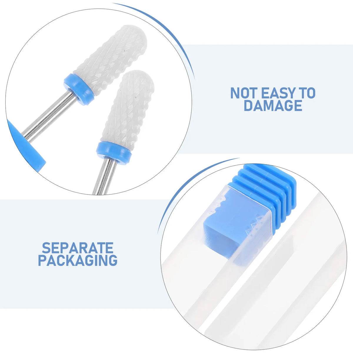 10-Pack Ceramic Nail Drill Bits | Round Head Sanding Buffer Ceramic Nail Drill Bits QXL