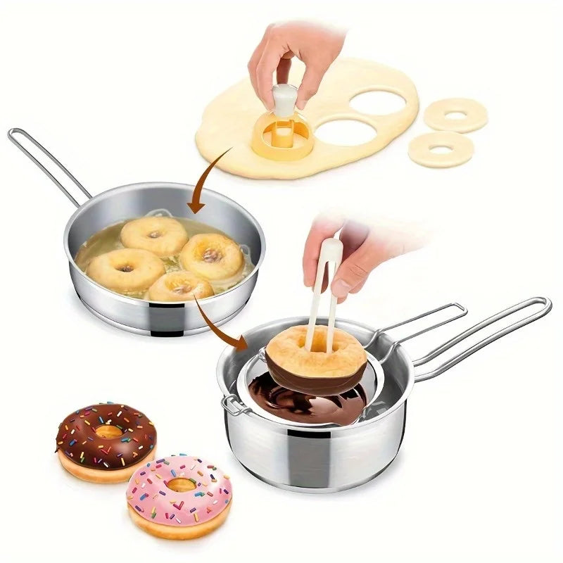 Plastic Donut Cutter & Dipping Plier | DIY Doughnut Mould Doughnut Baking Tool QXL