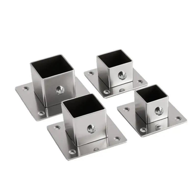 Stainless Steel Square Tube Flange Base Connector 20–35mm Tube Flange Connector QXL