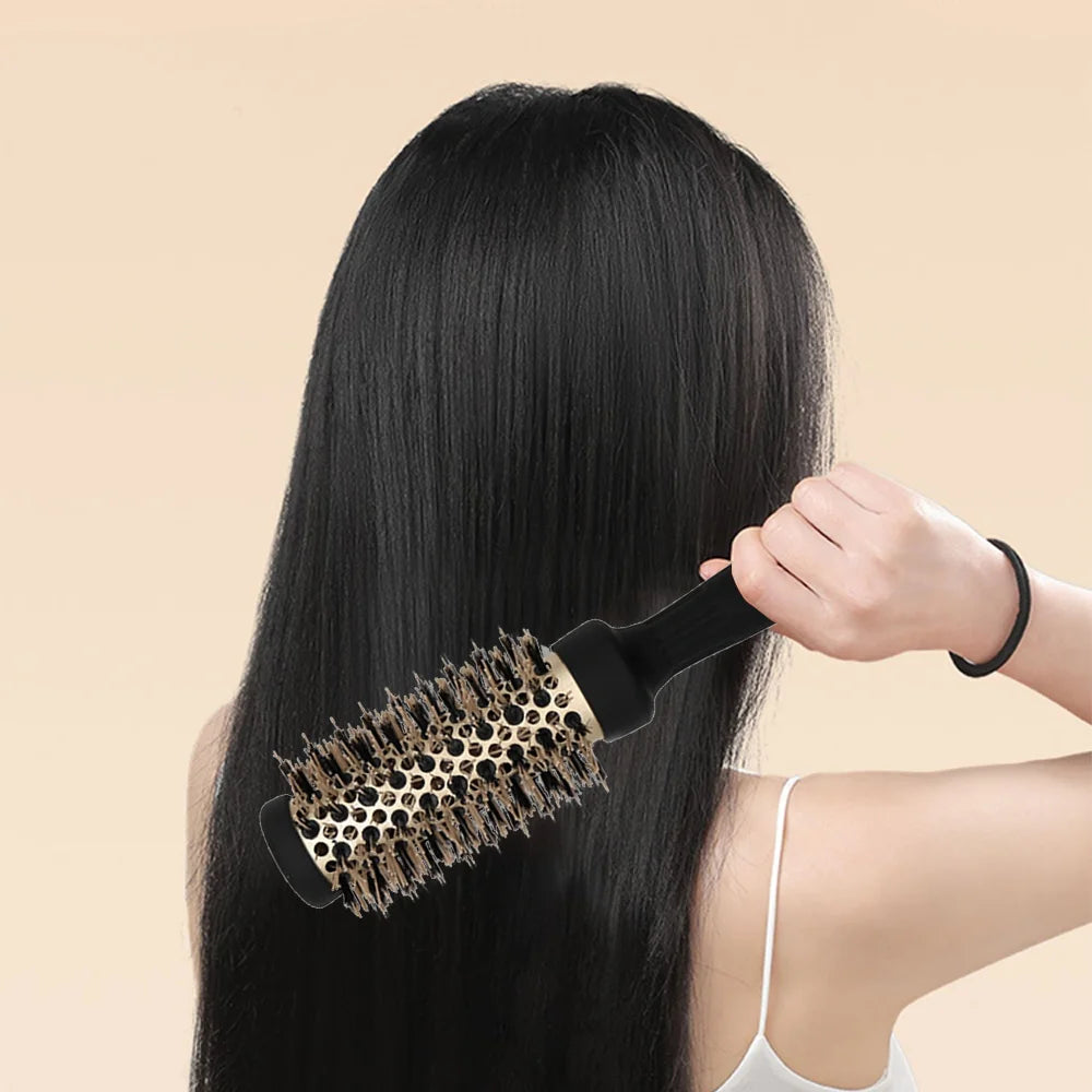 Ceramic Round Barrel Comb | Heat-Resistant Blow Dry Styling Round Barrel Comb QXL