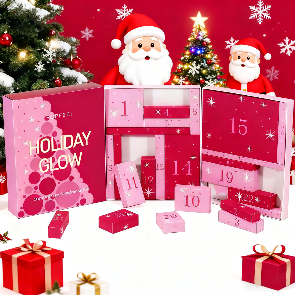 Christmas Countdown Makeup Gift Box | Eyeshadow, Lip Gloss Makeup Gift Set QXL