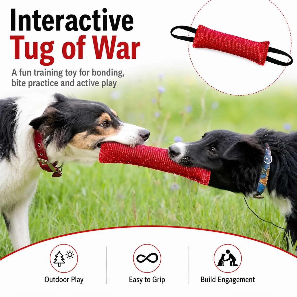 Interactive Dog Tug Toy | Bite Pillow for Training & Play Dog Tug Toy QXL