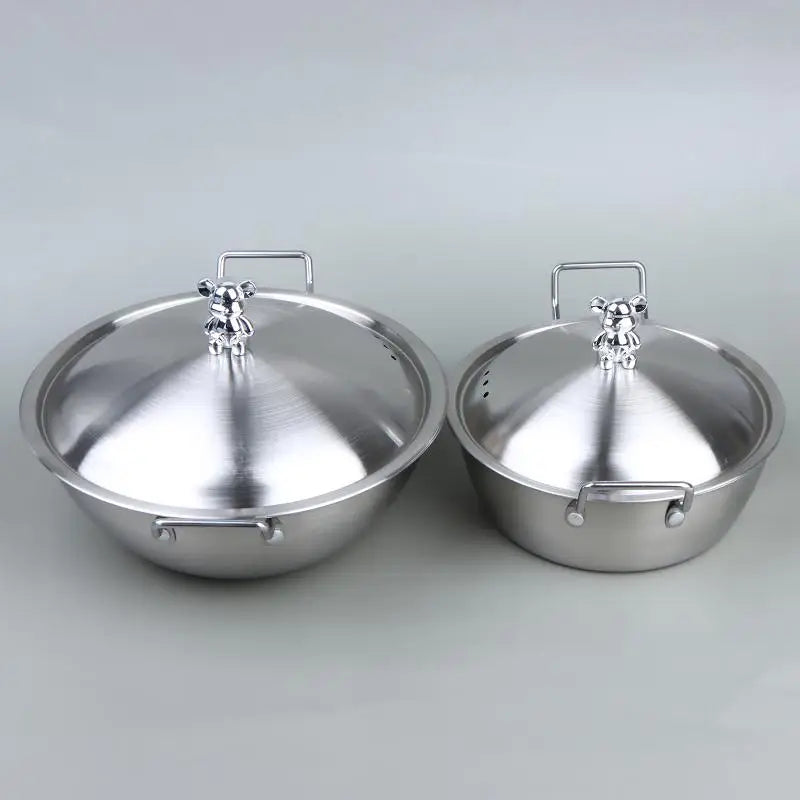 201 Stainless Steel Bowl with Double Handles | Noodle & Salad Stainless Steel Bowl QXL