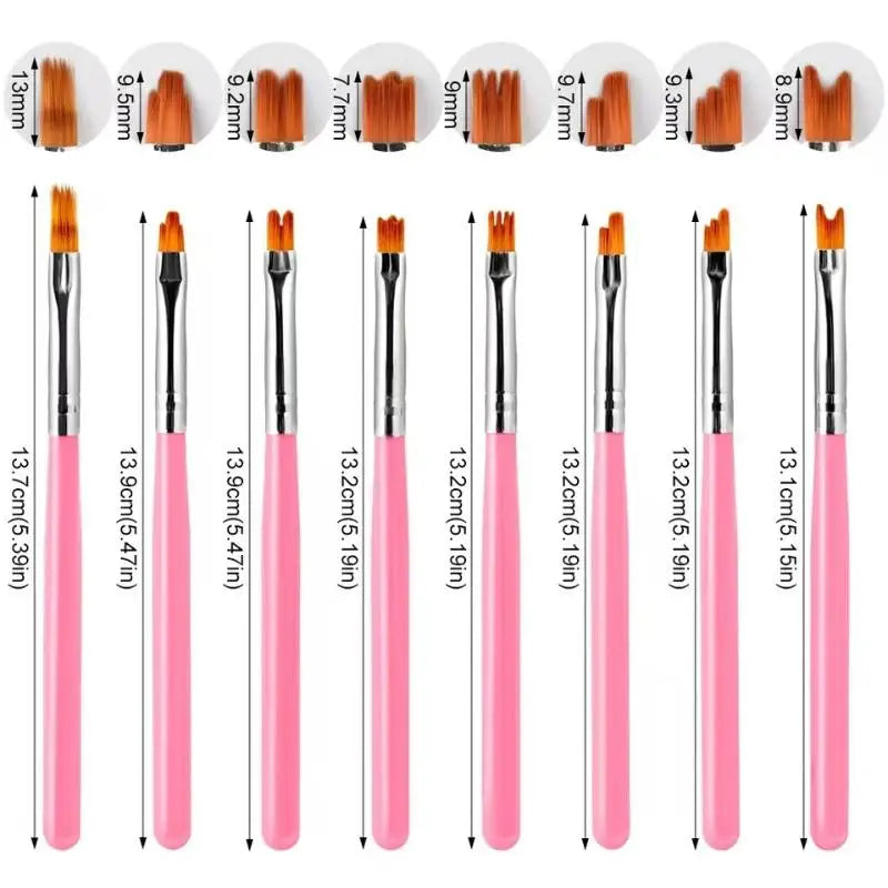 8-Piece Nail Art Brush Set | Gradient, Petal & Smudge Pens Nail Art Brush Set QXL
