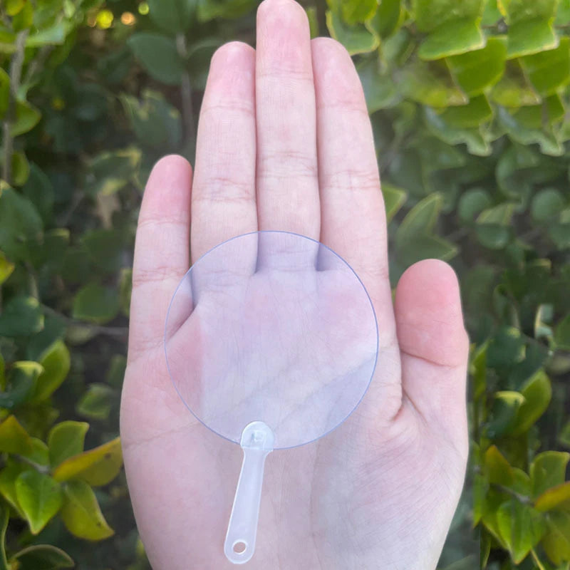 50-Pack Mini Blank Transparent DIY Hand Fans – Party Favors DIY Craft Fans QXL