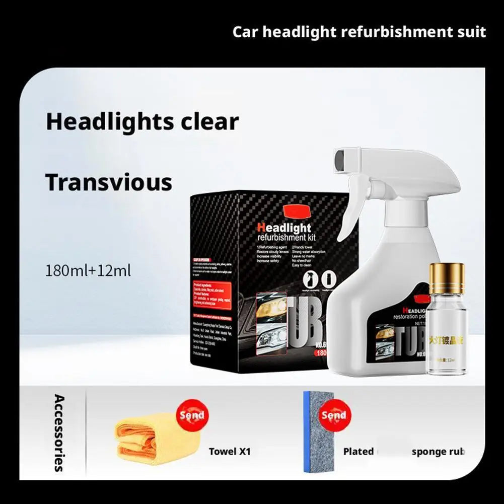 Car Headlight Restoration Kit – Spray, Polish & Scratch Repair Headlight Restoration Kit QXL
