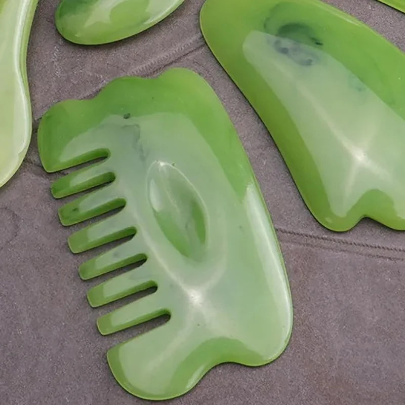7-Piece Natural Resin Gua Sha Scraper Set | Body & Face Massage Gua Sha Scraper Set QXL