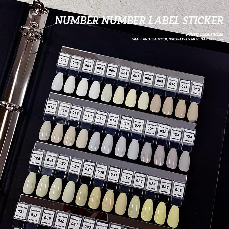 No.1–240 Nail Polish Number Stickers | Color Label Sheet Nail Organization Stickers QXL