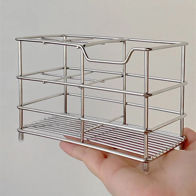 5-Compartment Stainless Steel Makeup Brush Holder & Organizer Makeup Brush Holder QXL