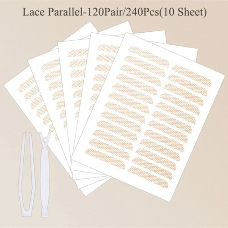 Invisible Double Eyelid Tape Strips 240–600 Pcs | Clear & Gray Eyelid Tape Strips QXL 240Pcs Lace Parallel