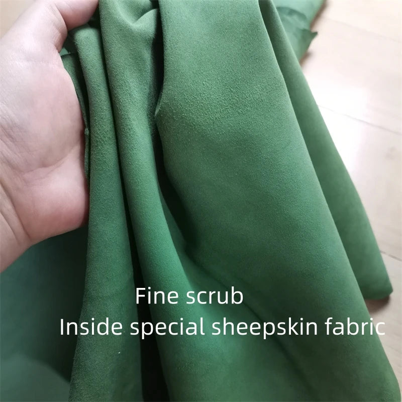 Green Scrub Sheepskin Leather 0.7–1mm | DIY Shoes & Bags Leather Craft Fabric QXL