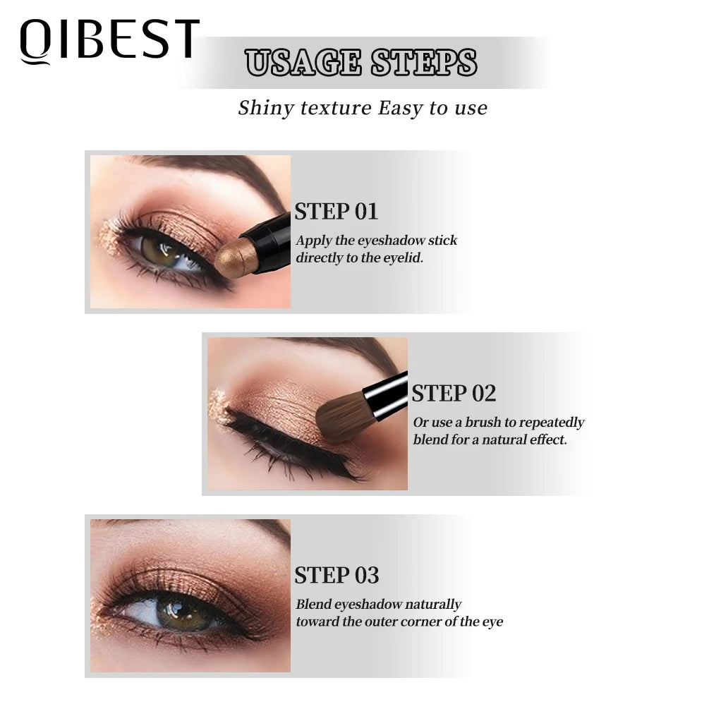 QIBEST Glitter Eyeshadow Stick | 8 Shimmer Shades Eyeshadow Stick QXL