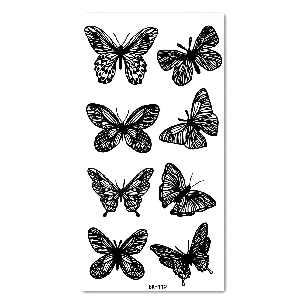 30-Pack Butterfly Flower Temporary Tattoos | Waterproof Transfer Temporary Tattoo Stickers QXL 1PCS
