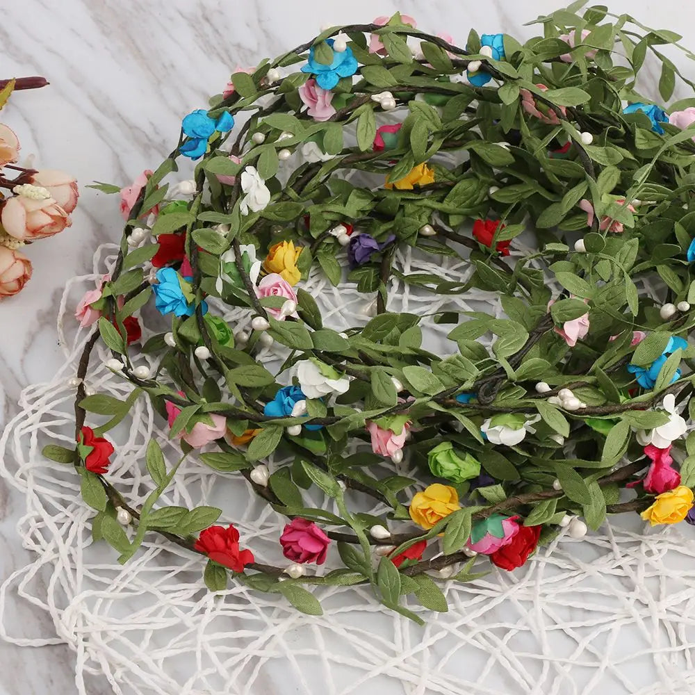 Bridal Flower Crown Garland Headband | Bohemian Wedding Flower Crown Headband QXL