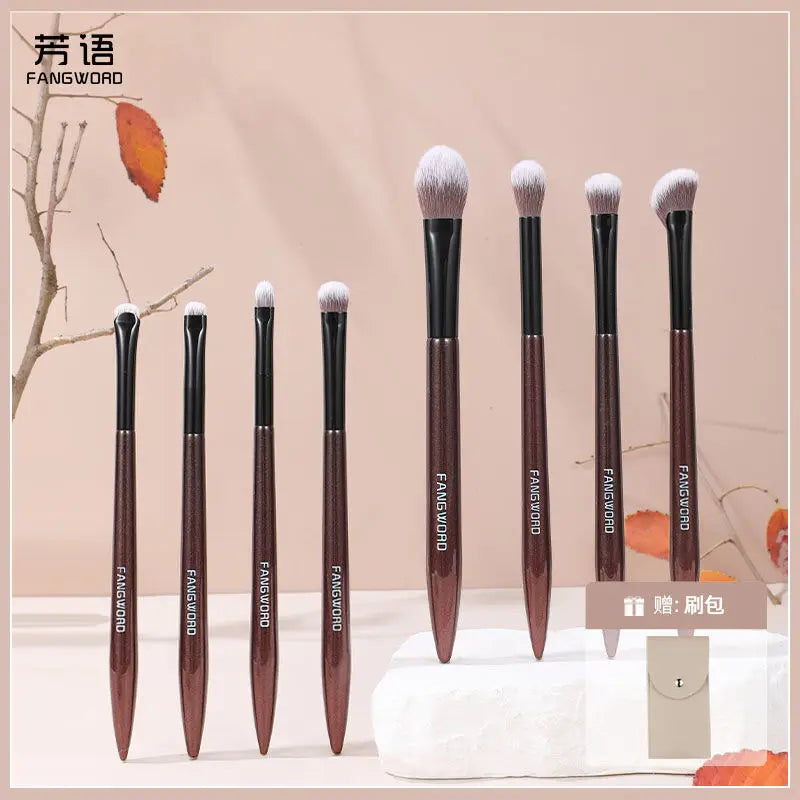 8-Piece Black Walnut Makeup Brush Set | Eye & Face Brushes Makeup Brush Set QXL