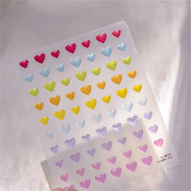 5D Kawaii Jelly Nail Stickers – Heart Star Peach Decals Nail Art Stickers QXL