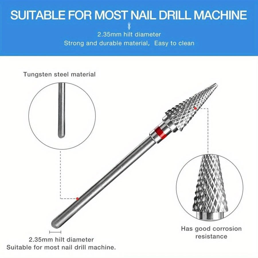 Tungsten Carbide Nail Drill Bits – Gel Polish Remover Set Nail Drill Bits QXL