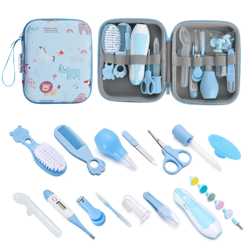 20-Piece Baby Grooming & Care Kit | Nail Clipper Set for Newborns Baby Grooming Kit QXL B306 Blue 20 pcs