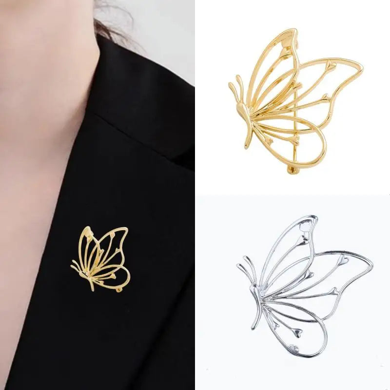 Elegant Hollow Butterfly Brooch Pin | Zinc Alloy Metal Brooch Pin QXL