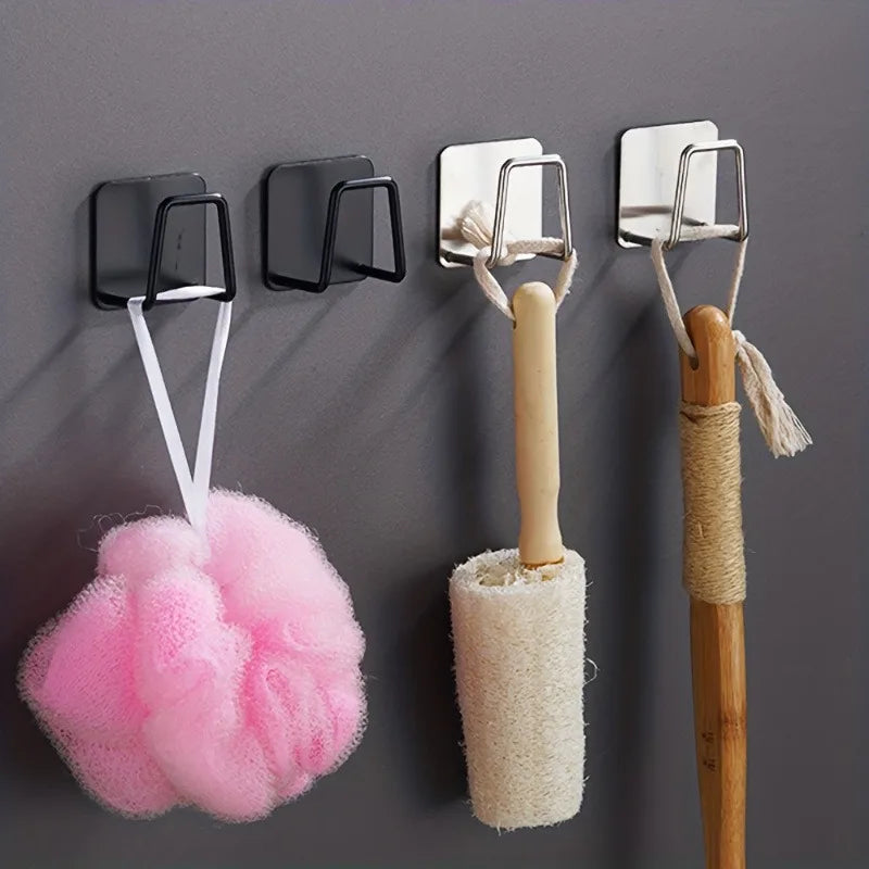 No-Drill Wall-Mount Sponge Drain Rack | Stainless Steel Hook Sink Sponge Holder QXL