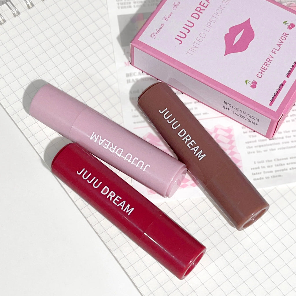 3-Piece Moisturizing Lip Set | Balm, Gloss & Long-Lasting Color Lip Care Set QXL