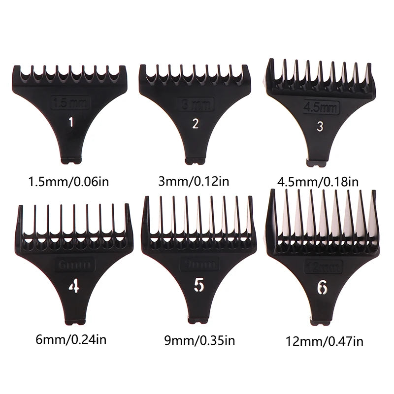 6-Pc Hair Trimmer Guide Comb Set | T-Blade Limit Guards Trimmer Guide Combs QXL 6pcs