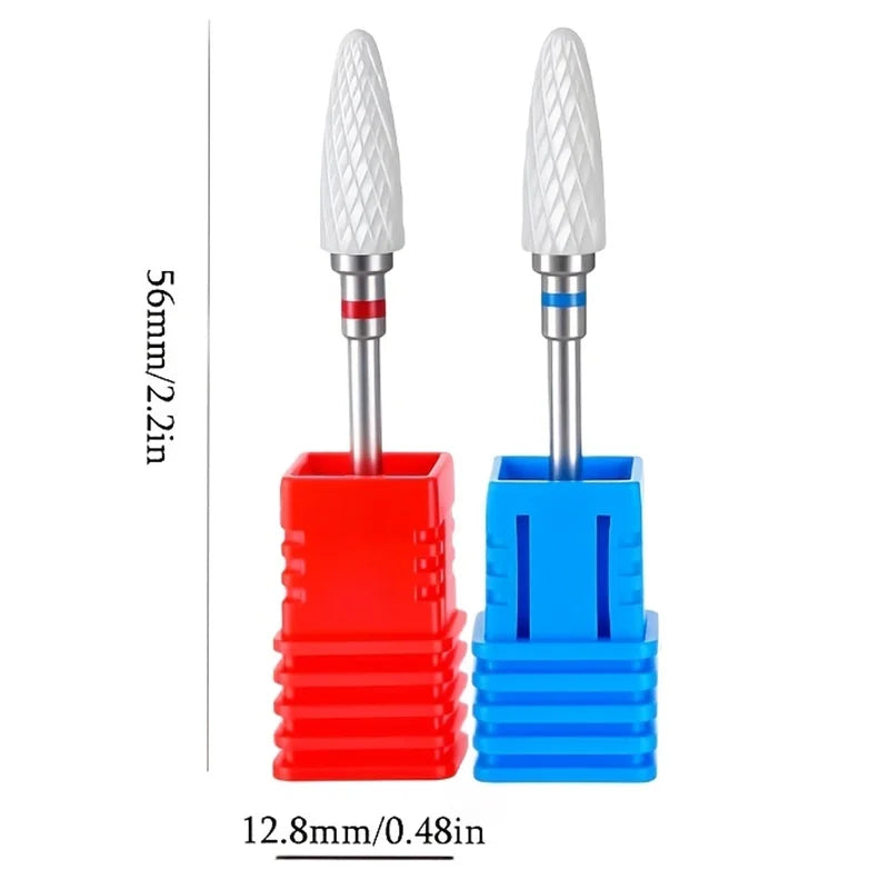 FUMOSIK Ceramic Nail Drill Bits | 2/4-Pc Manicure Set Ceramic Nail Drill Bits QXL