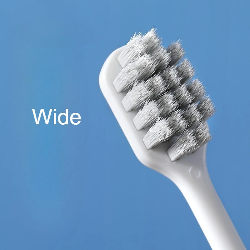 2-Pack Antibacterial Wide Head Soft Bristle Toothbrushes Manual Toothbrush Set QXL