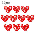 10-Pack Red Rattan Heart Wicker Ornaments | DIY Home Decor Wicker Heart Ornaments QXL Red