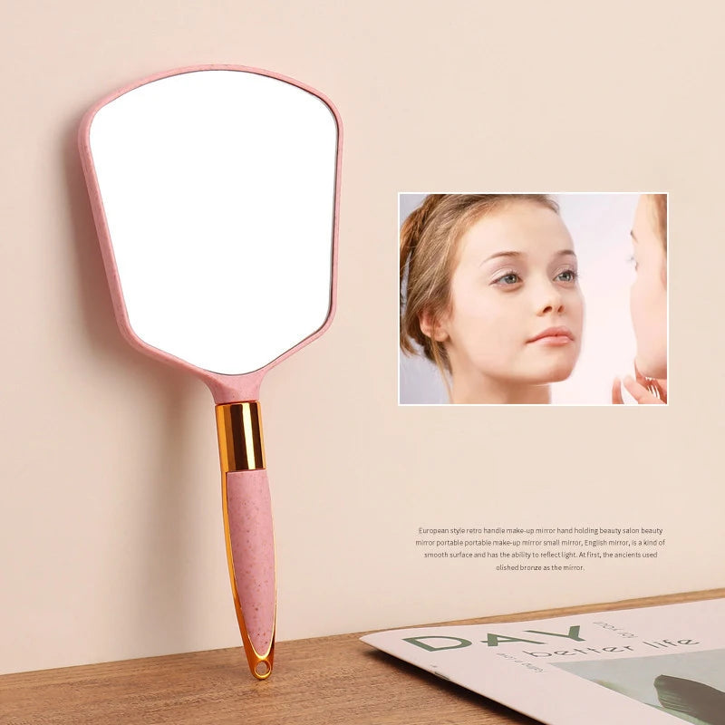 Handheld Mirror with Handle & Hook – Makeup & Barber Mirror Handheld Makeup Mirror QXL