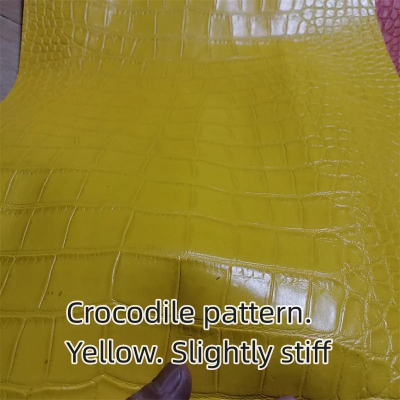 Crocodile Embossed Top-Grain Cowhide Leather Sheet | DIY Bags Craft Leather Sheet QXL