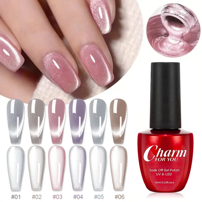 6-Color Mirror Cat Eye Magnetic Gel Nail Polish UV LED Magnetic Gel Polish QXL