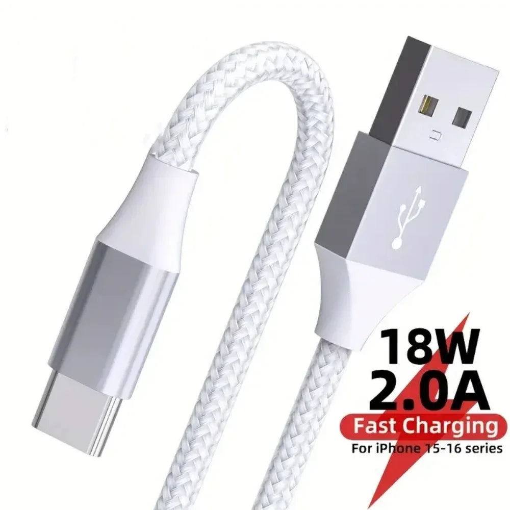 USB-A to USB-C Nylon Braided Fast Charging Cable 1m 2m 3m USB-C Charging Cable QXL