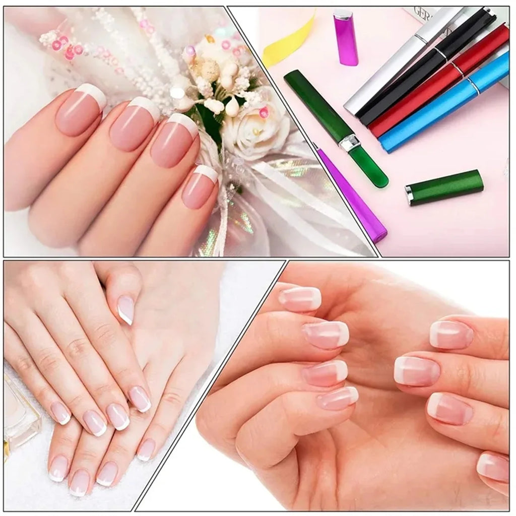 Crystal Glass Nail File | Double-Sided Gradient Manicure Tool Glass Nail File QXL