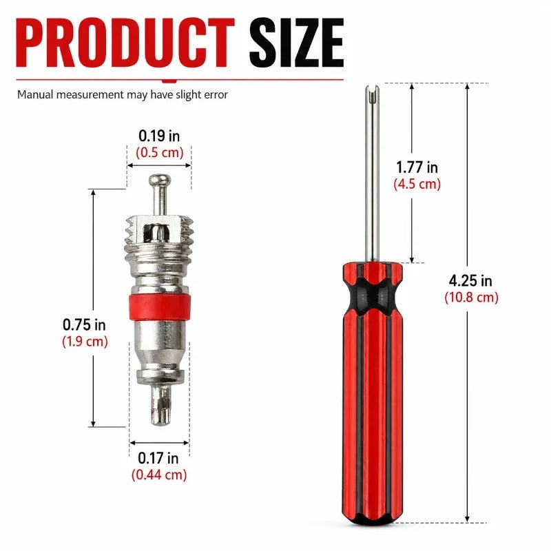 20-Pc Schrader Tire Valve Core Kit with Remover Tool Tire Valve Core Kit QXL