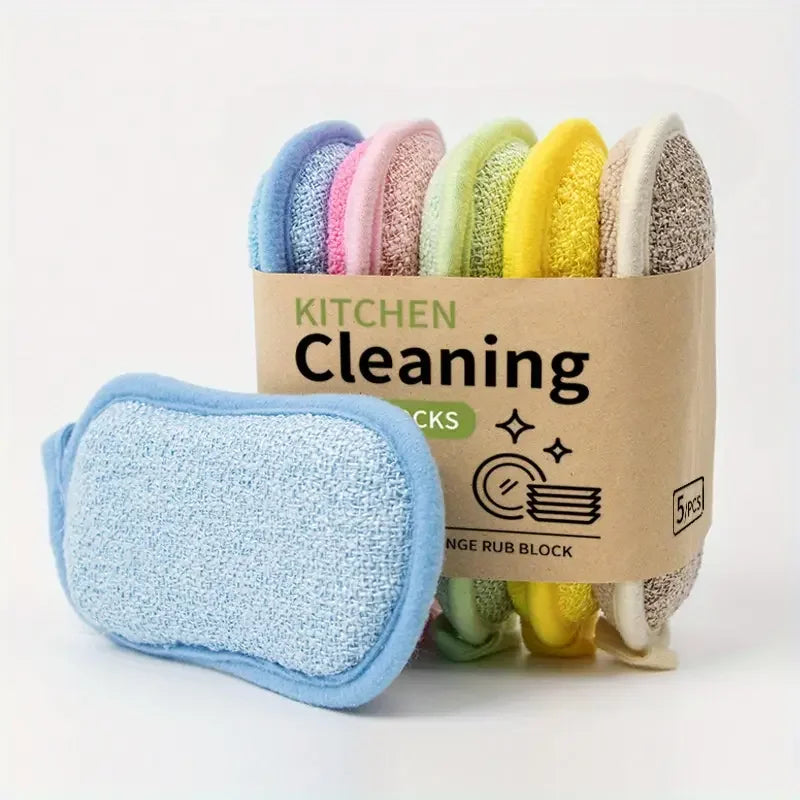 Reusable Polyester Sponge Wipes | Kitchen & Bathroom Cleaning Sponge Cleaning Pads QXL
