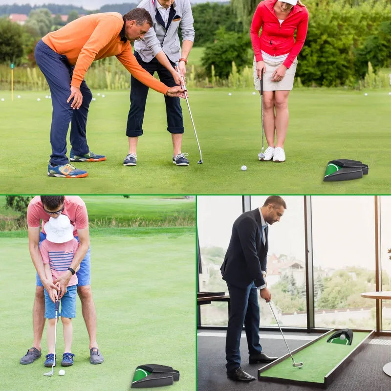 Portable Golf Automatic Putting Cup with Auto Ball Return Golf Putting Trainer QXL
