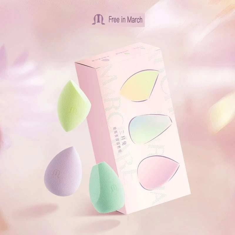 March Rabbit Mousse Makeup Sponge 3-Pack | Dry & Wet Beauty Egg Makeup Sponge QXL