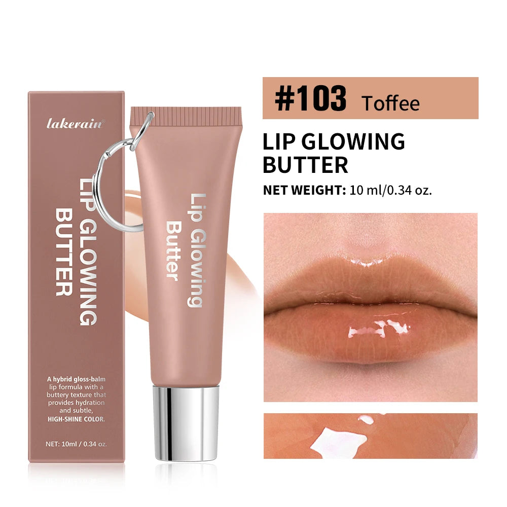 Lakerain Lip Glowing Butter Gloss with Keychain | 5 Shades Lip Gloss QXL 103 Toffee