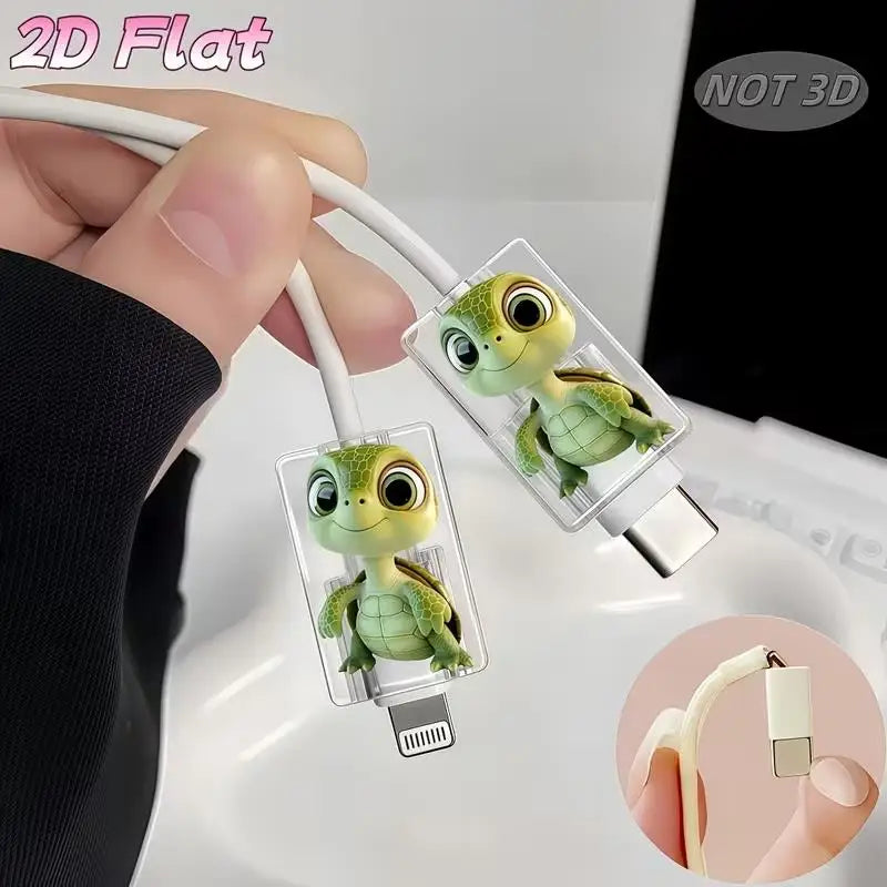 2-Pack Cartoon Turtle Cable Protectors | Type-C Anti-Break Cable Protector QXL