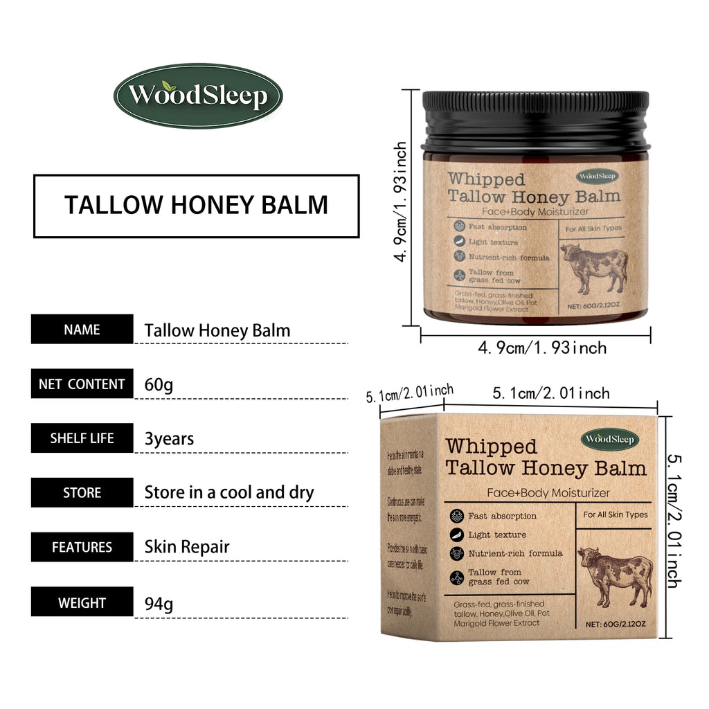 WOODSLEEP Beef Tallow Moisturizing Cream Face & Body 60g Body Moisturizing Cream QXL