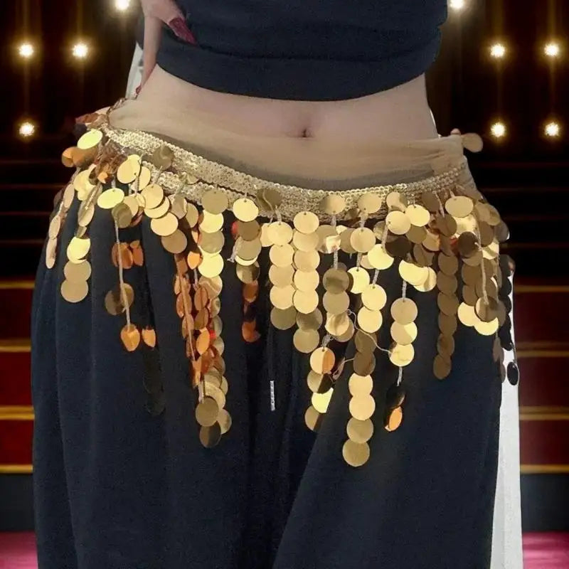 Sequined Tassel Waist Belt | Belly Dance & Hip Hop Chain Dance Waist Belt QXL