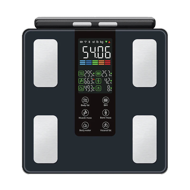 Dreamburgh Smart Body Composition Scale | 8-Electrode BIA Body Composition Scale QXL Black