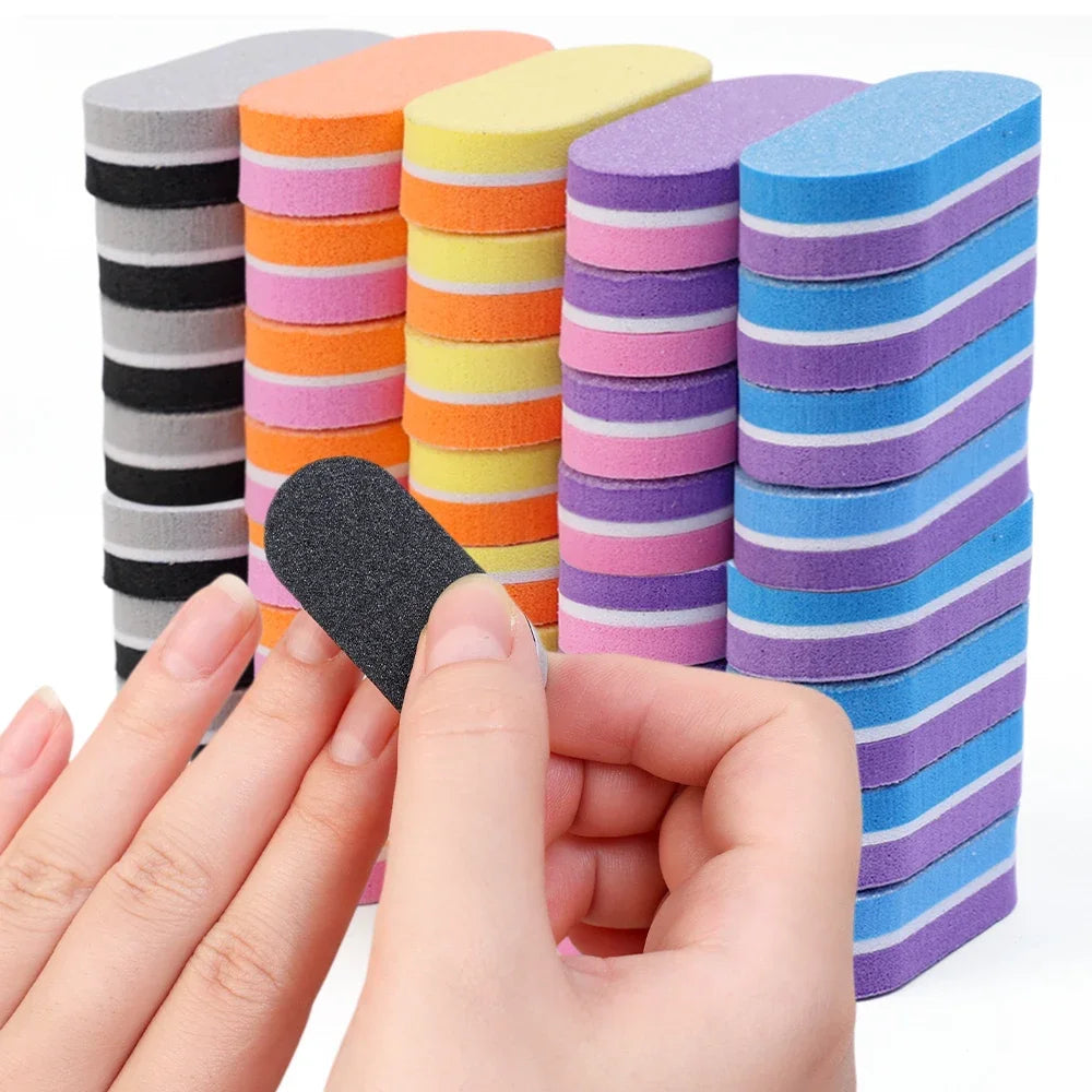 Double-Sided Sponge Nail Buffer Files 100/180 Grit | 20–100 Pack Sponge Nail Buffer QXL